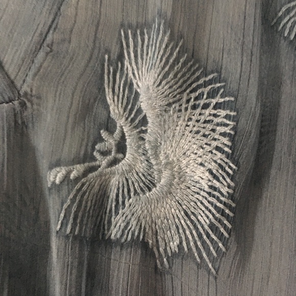 ZARA Blue Chiffon Embroidered Maxi Dress Kaftan XS - Picture 5 of 5